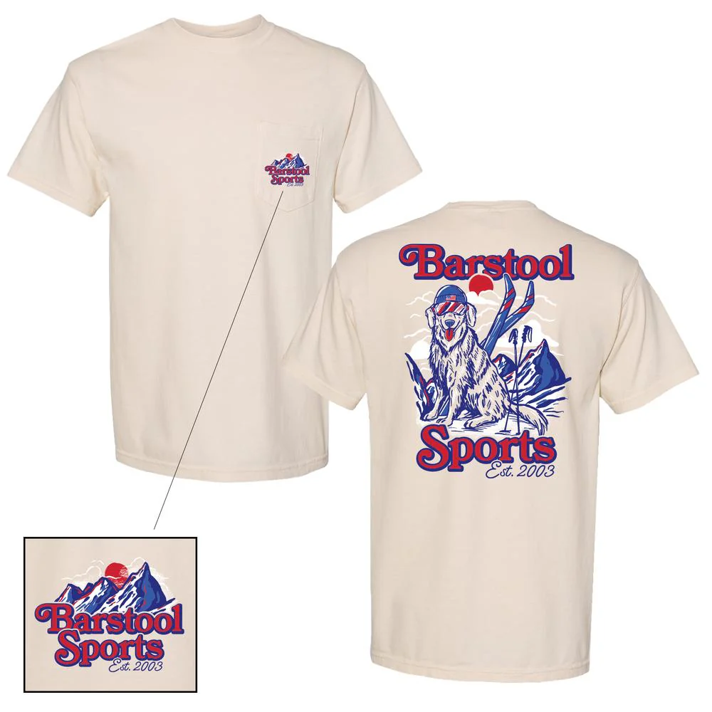 Barstool Sports Dog Ski Mountain Pocket Tee