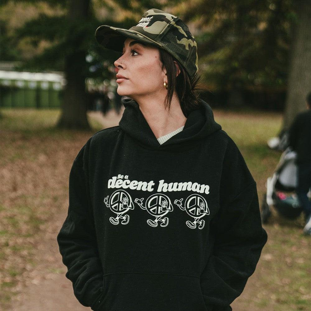 Be a Decent Human Peace Hoodie - Image 2