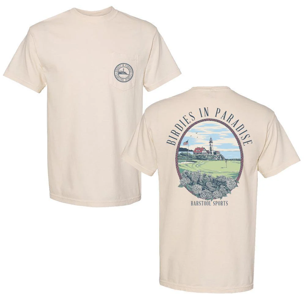 Birdies In Paradise Lighthouse Pocket Tee - Image 3
