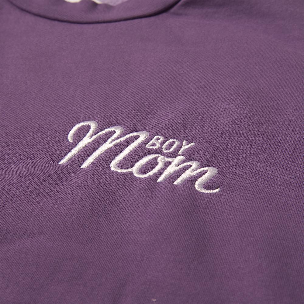 Boy Mom Embroidered Cropped Crewneck - Image 4