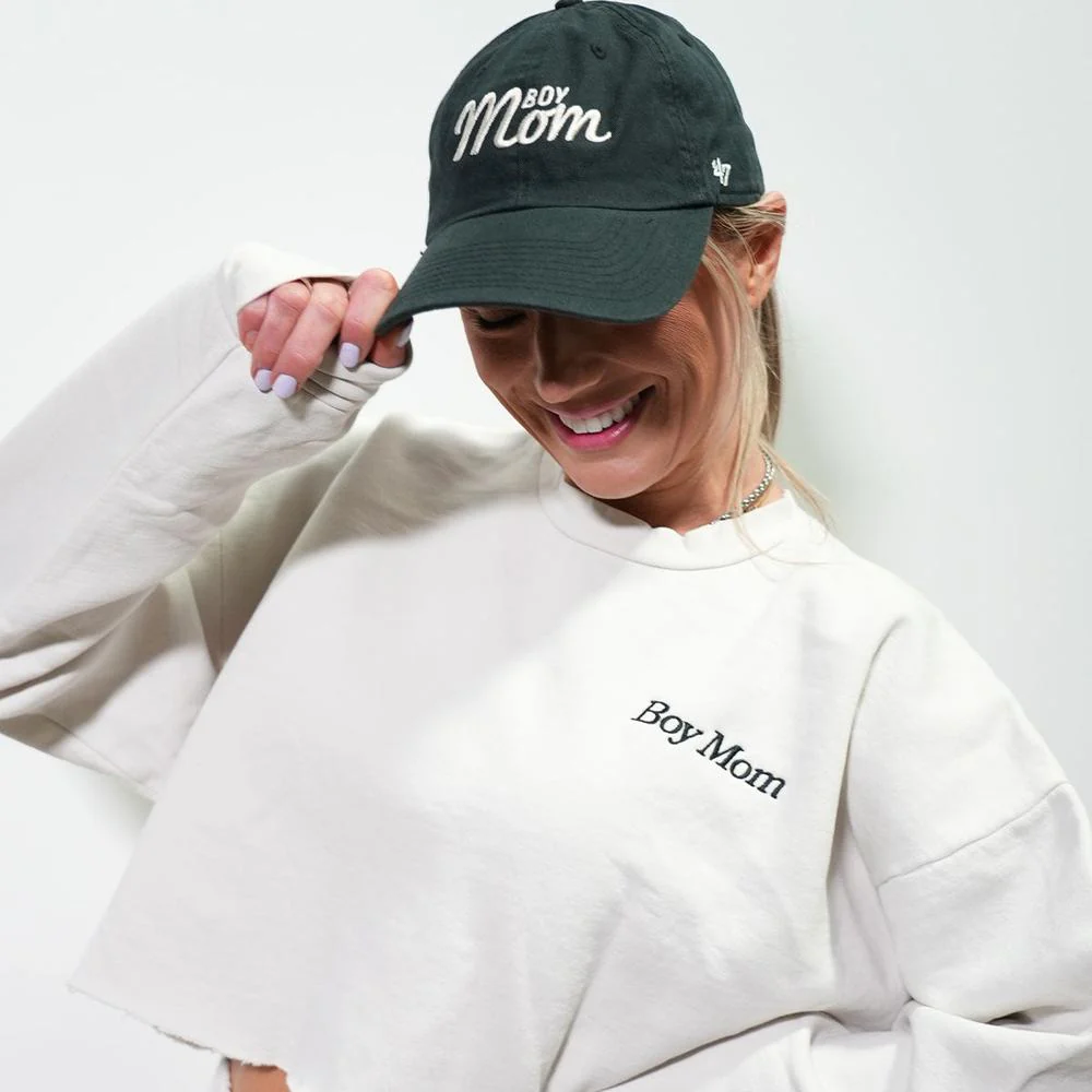 Boy Mom Embroidered Cropped Crewneck II - Image 3