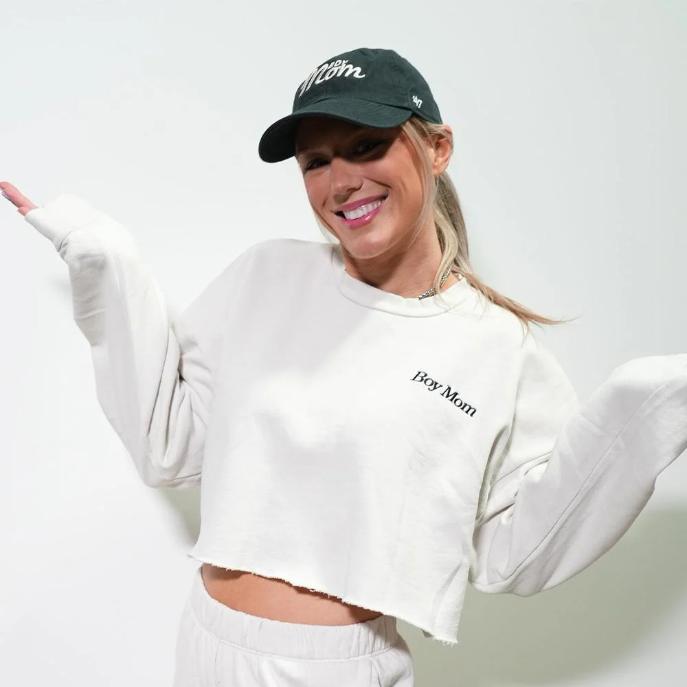 Boy Mom Embroidered Cropped Crewneck II - Image 4