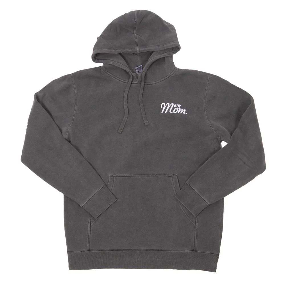 Boy Mom Embroidered Pigment Dyed Hoodie - Image 4
