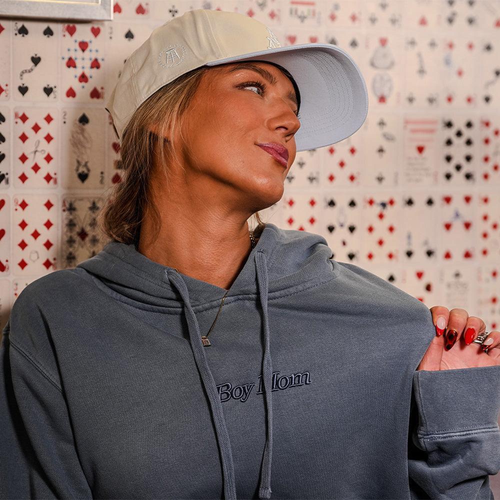 Boy Mom Raised Embroidery Pigment Dyed Hoodie - Image 2