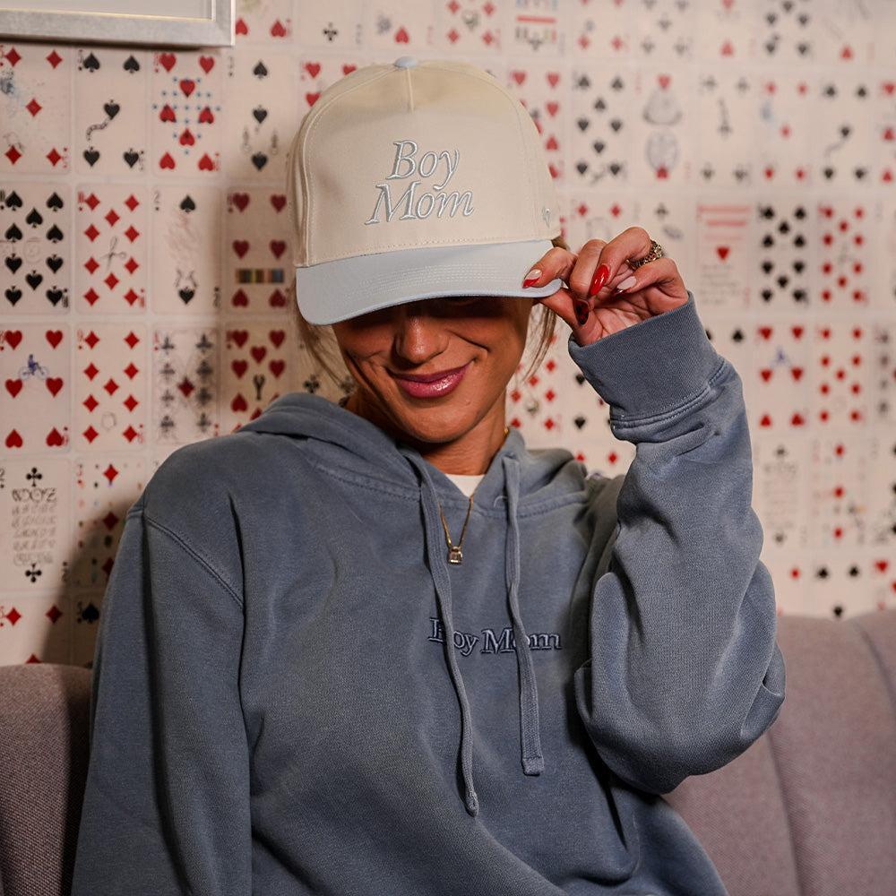 Boy Mom Raised Embroidery Pigment Dyed Hoodie - Image 3