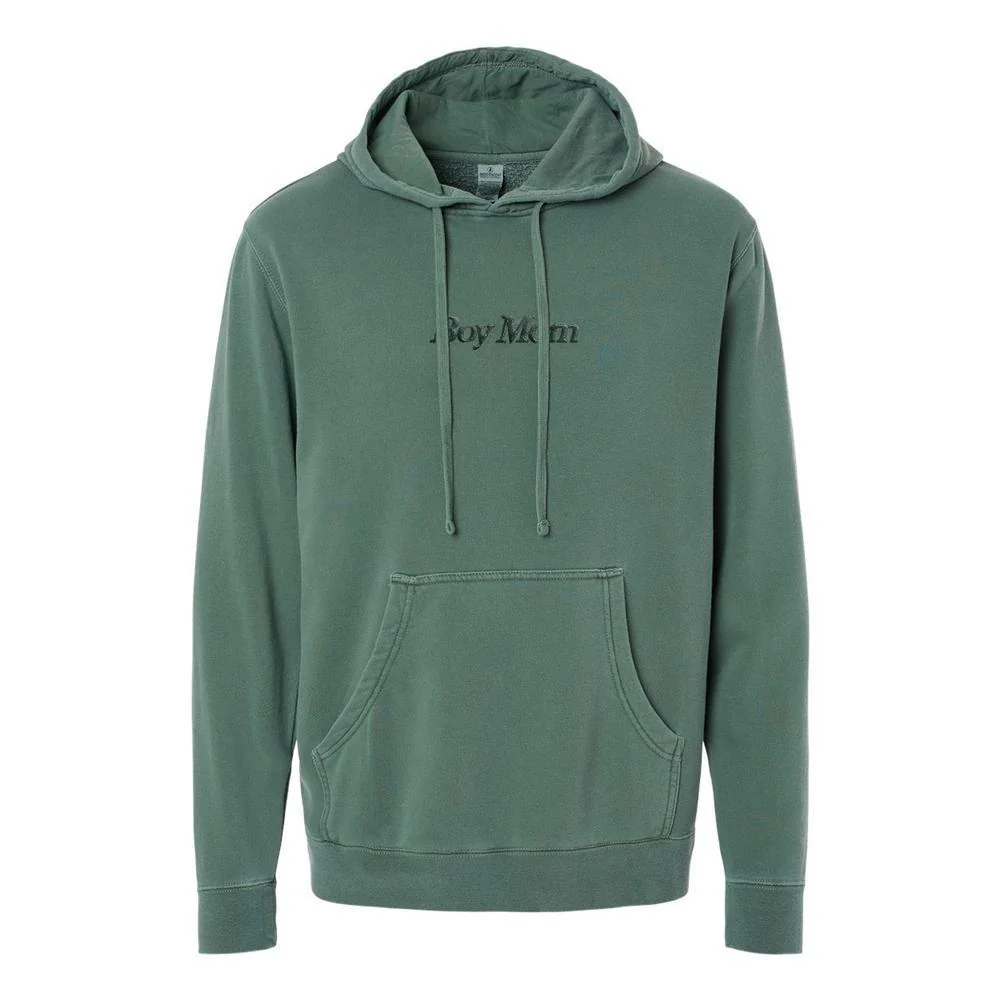 Boy Mom Raised Embroidery Pigment Dyed Hoodie - Image 5