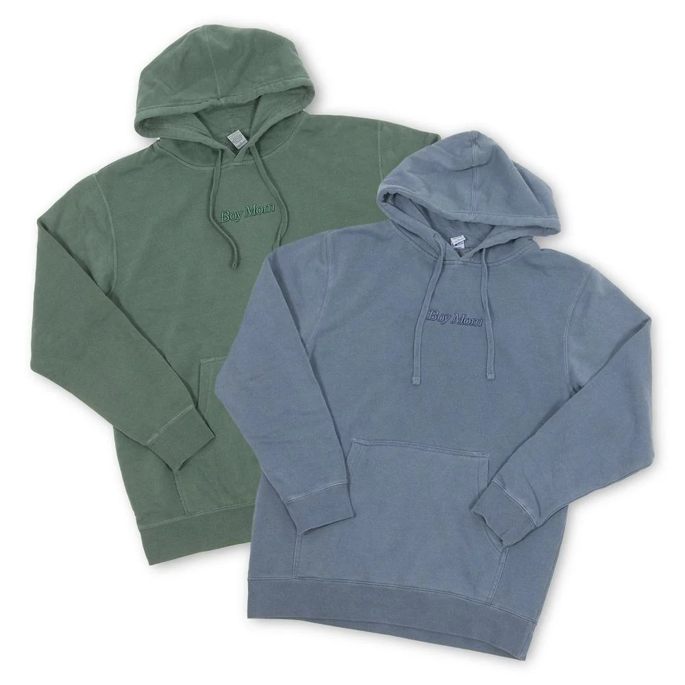 Boy Mom Raised Embroidery Pigment Dyed Hoodie - Image 7