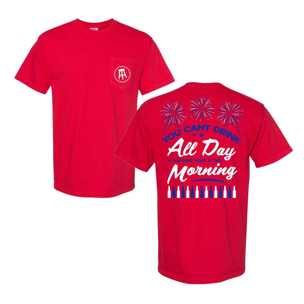 Can't Drink All Day USA Pocket Tee - Image 3
