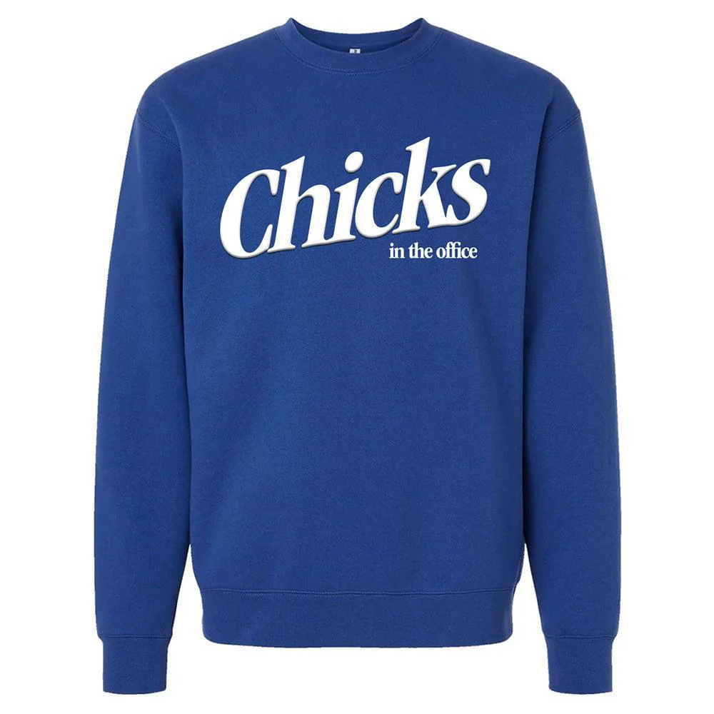 Chicks In The Office Puff Print Crewneck