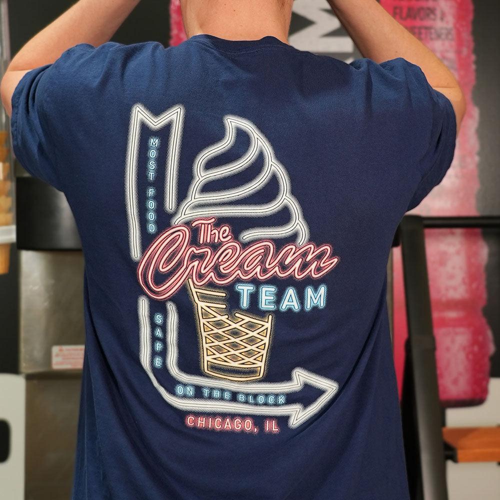 Cream Team Neon Sign Pocket Tee - Image 4