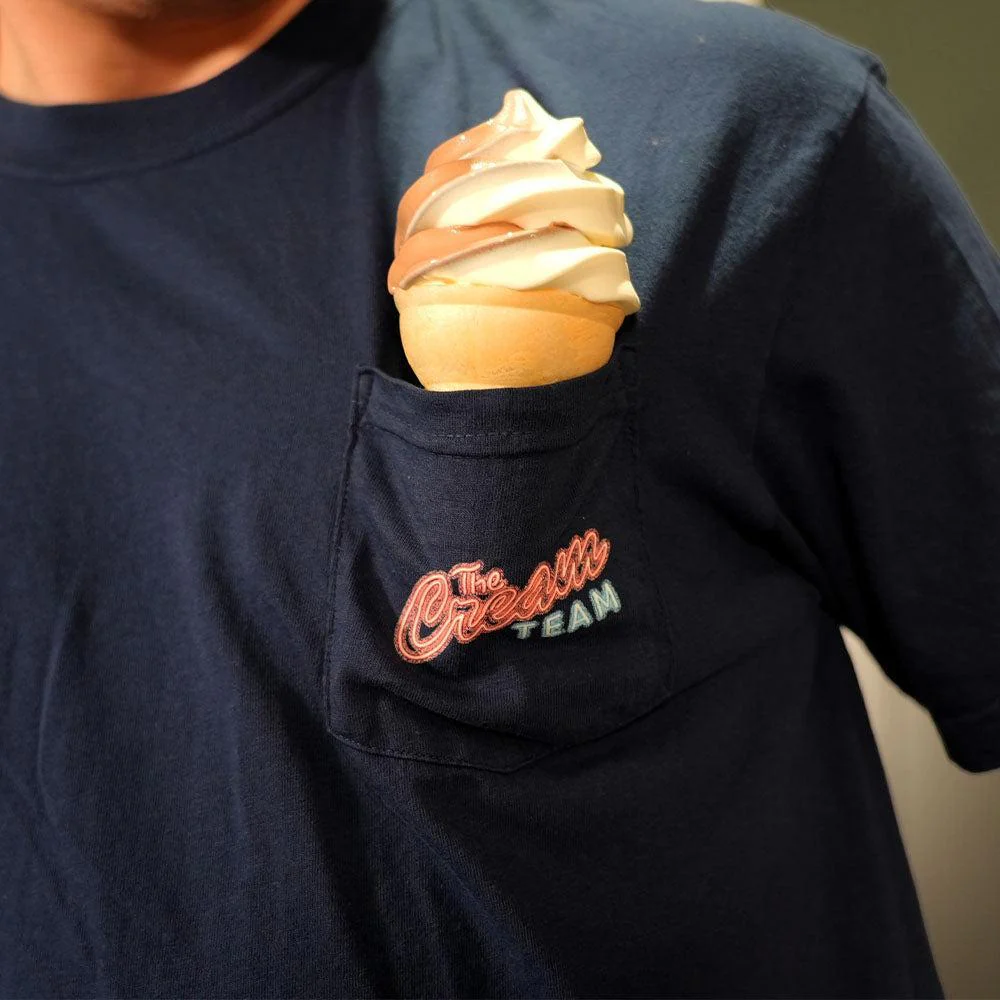 Cream Team Neon Sign Pocket Tee - Image 5