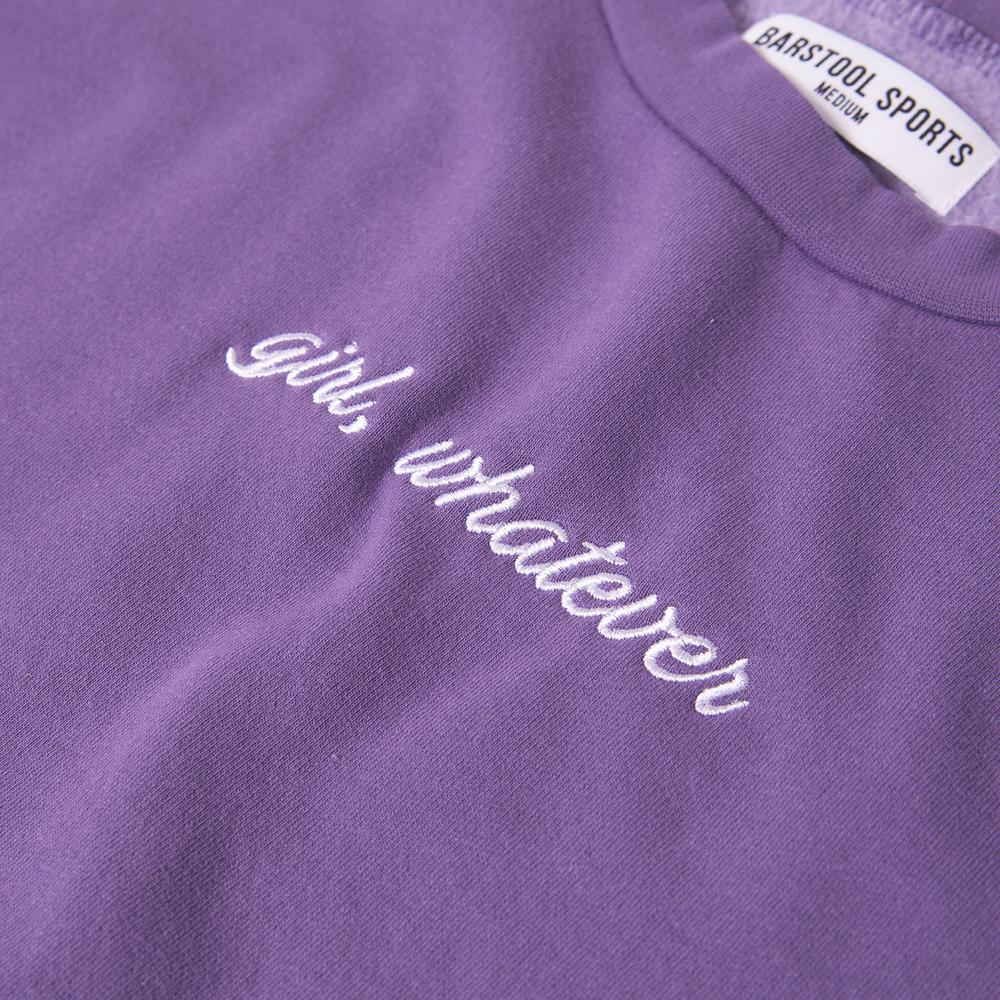 Girl Whatever Embroidered Cropped Crewneck - Image 3