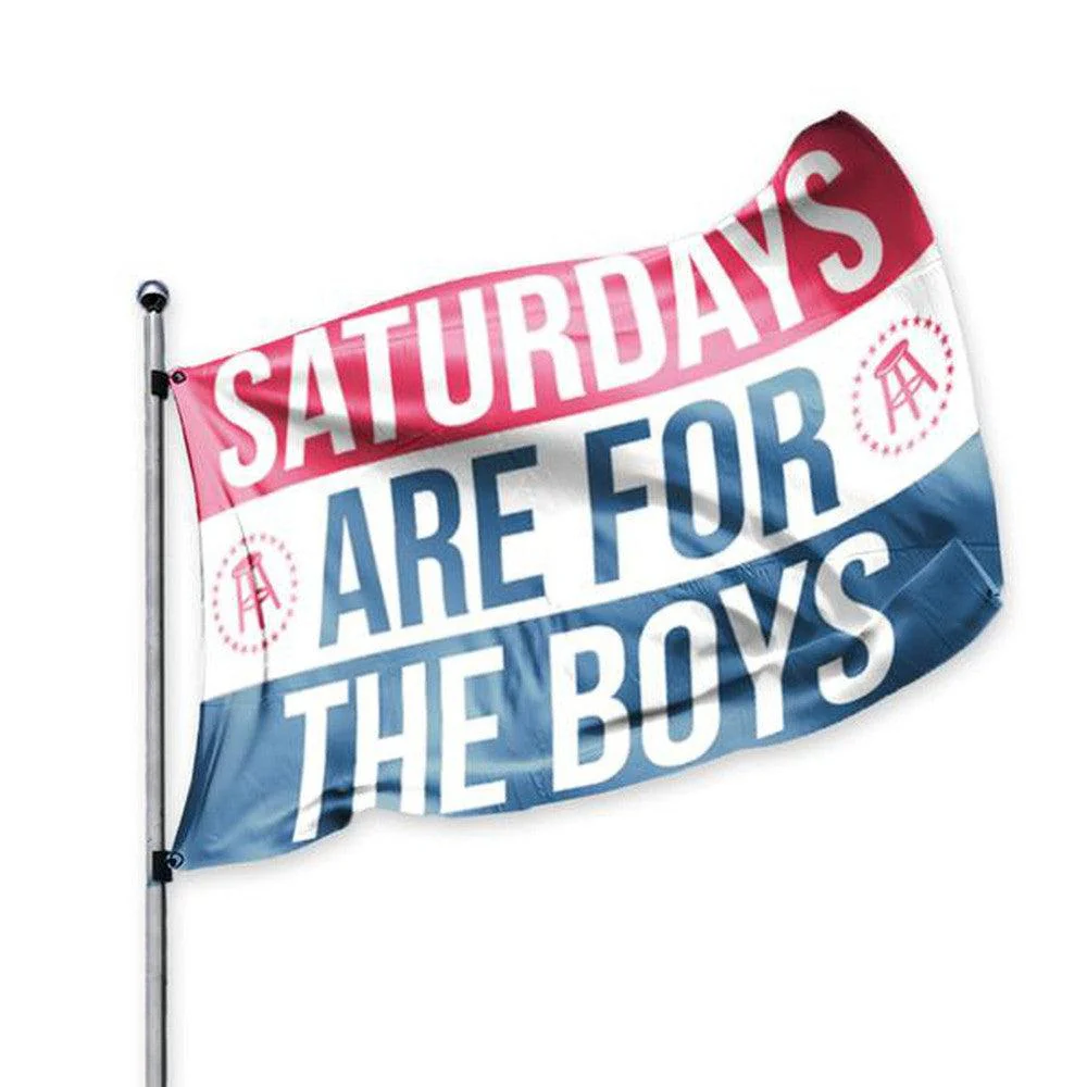 Saturdays Are For The Boys Flag - Image 2