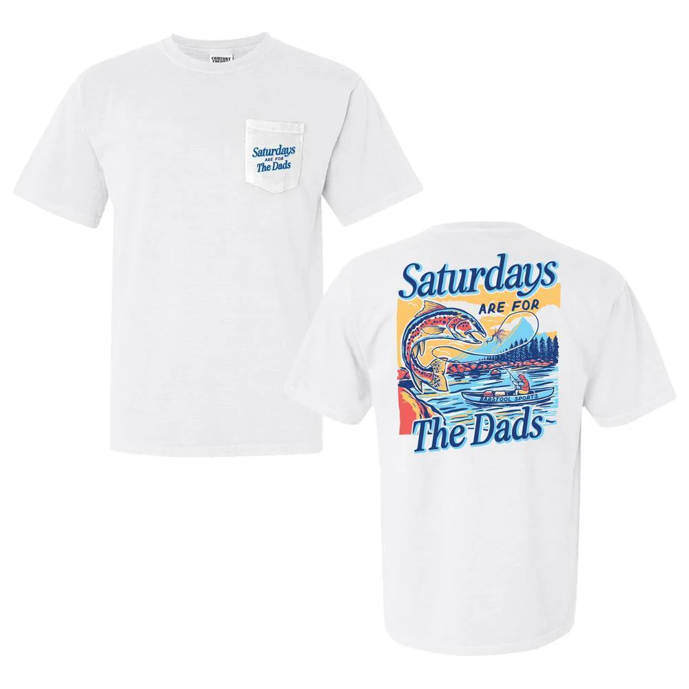 Saturdays Are For The Dads Fish Pocket Tee - Image 4
