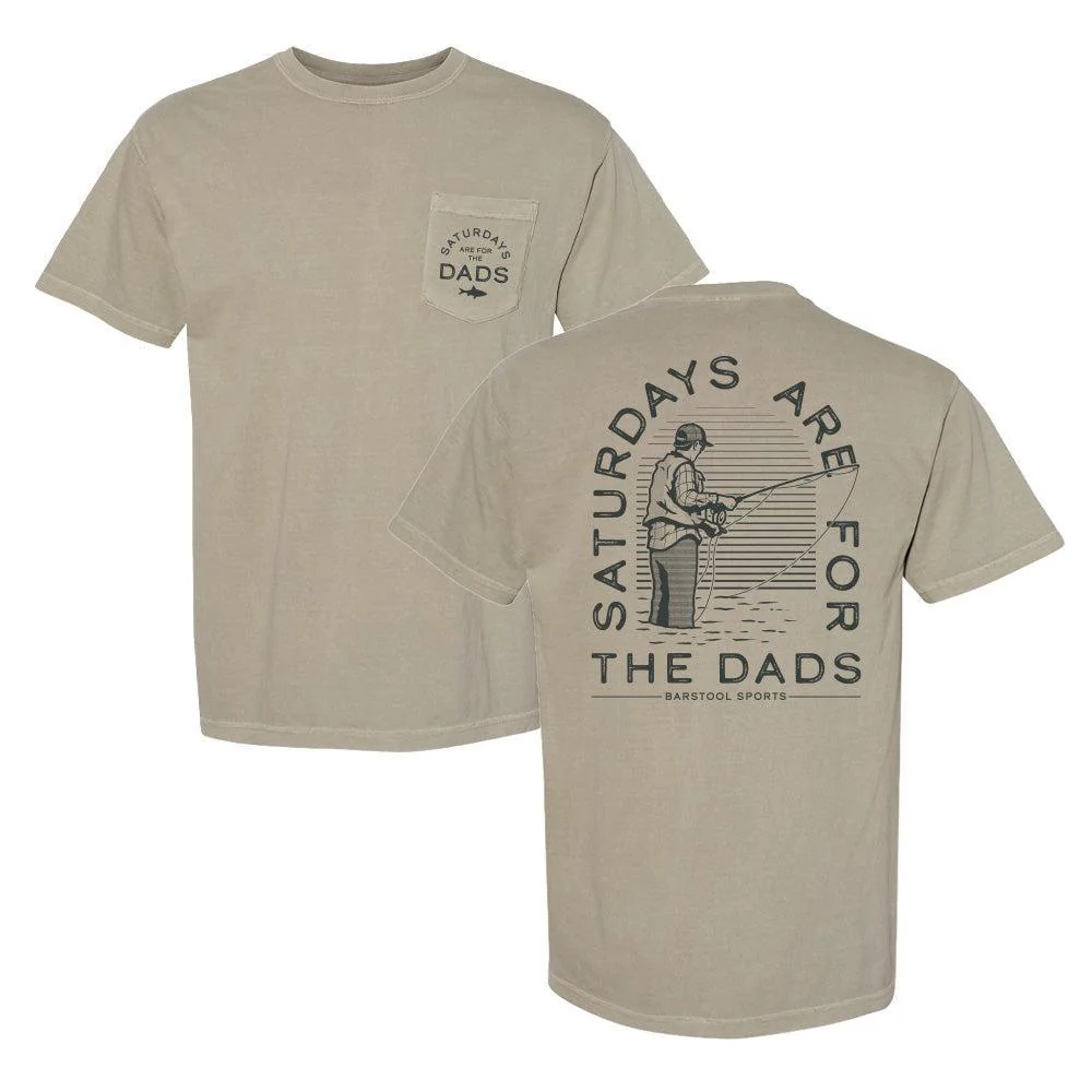 Saturdays Are For The Dads Fish Retro Pocket Tee - Image 4