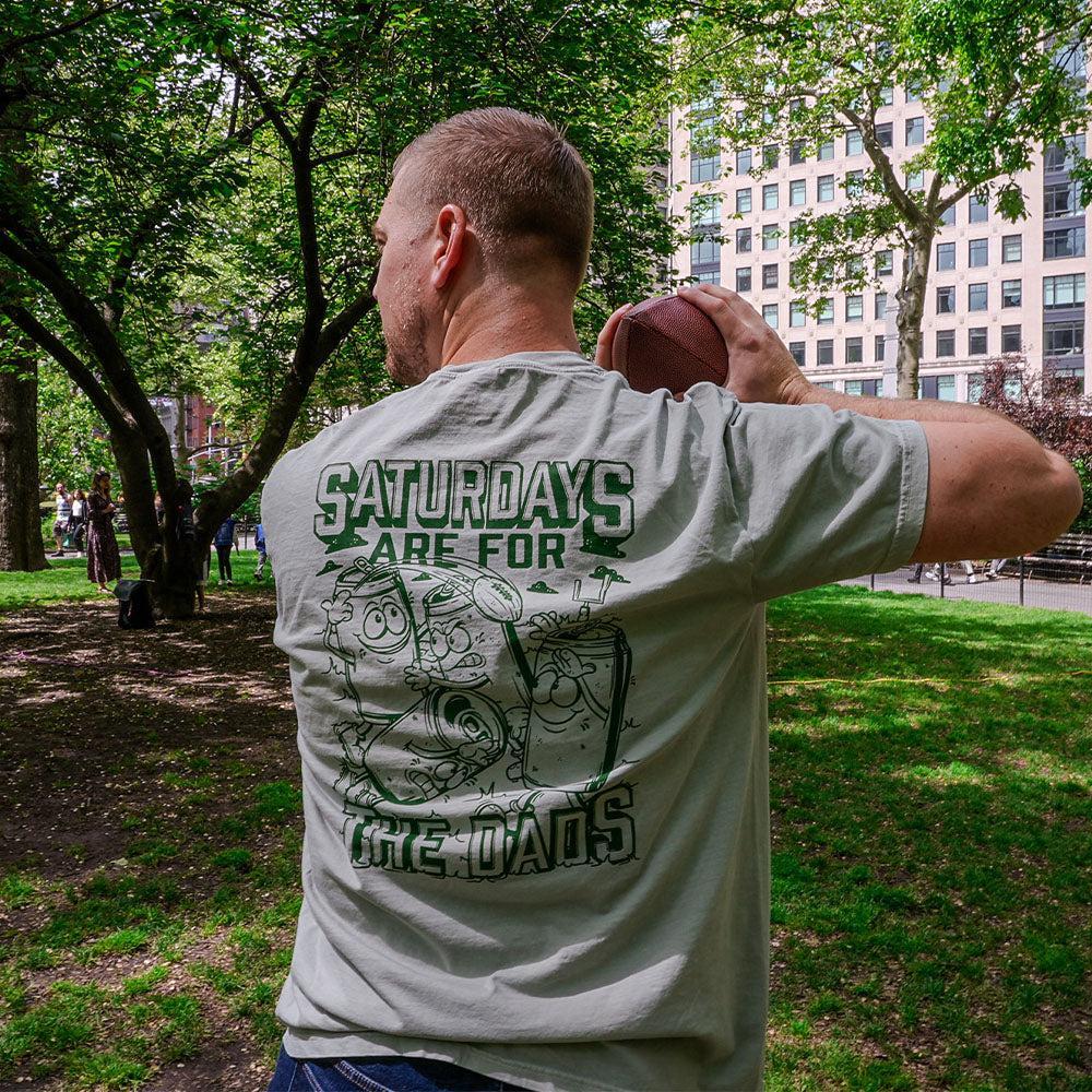 Saturdays Are For The Dads Football Pocket Tee - Image 3