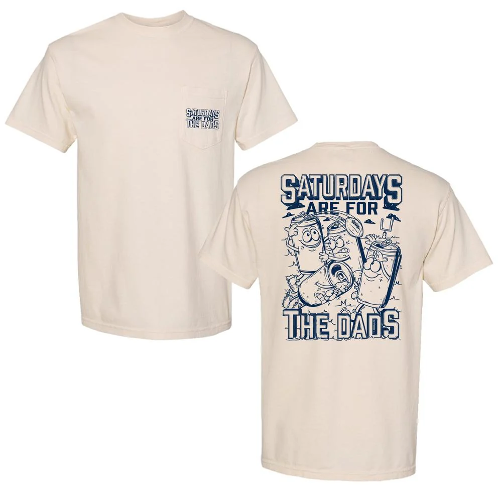Saturdays Are For The Dads Football Pocket Tee - Image 4