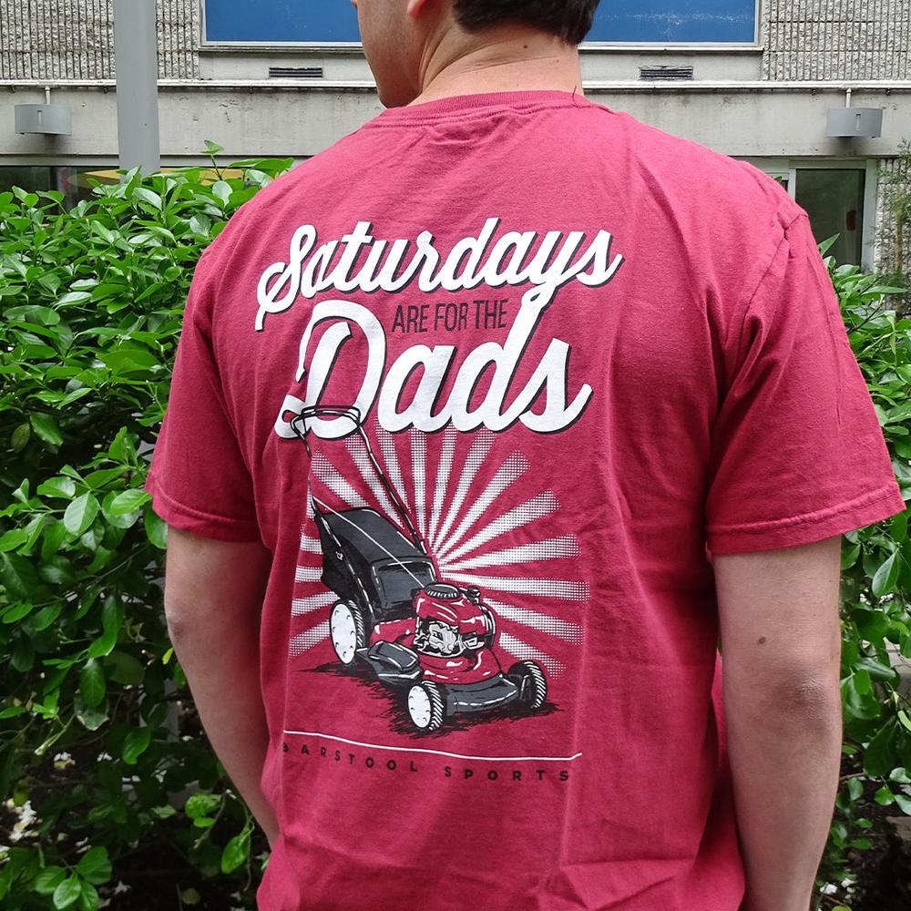 Saturdays Are For The Dads Push Mower Pocket Tee - Image 2