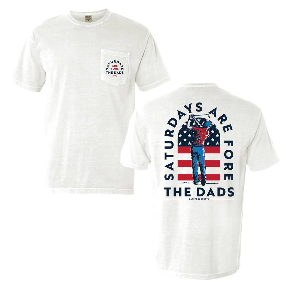 Saturdays Are Fore The Dads Golfer USA Pocket Tee