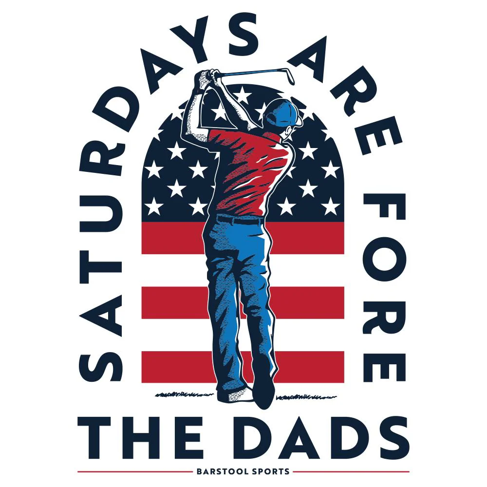 Saturdays Are Fore The Dads Golfer USA Pocket Tee - Image 2