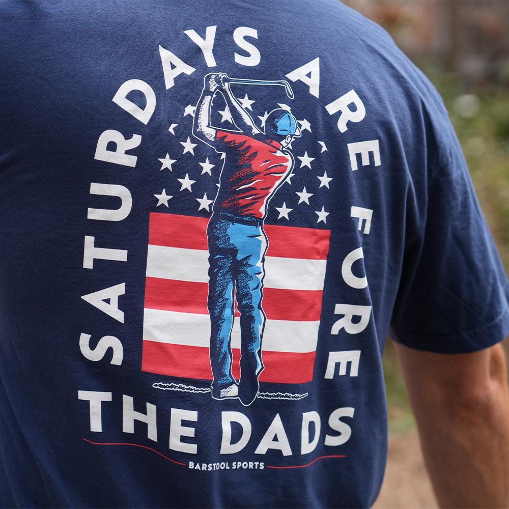 Saturdays Are Fore The Dads Golfer USA Pocket Tee - Image 4