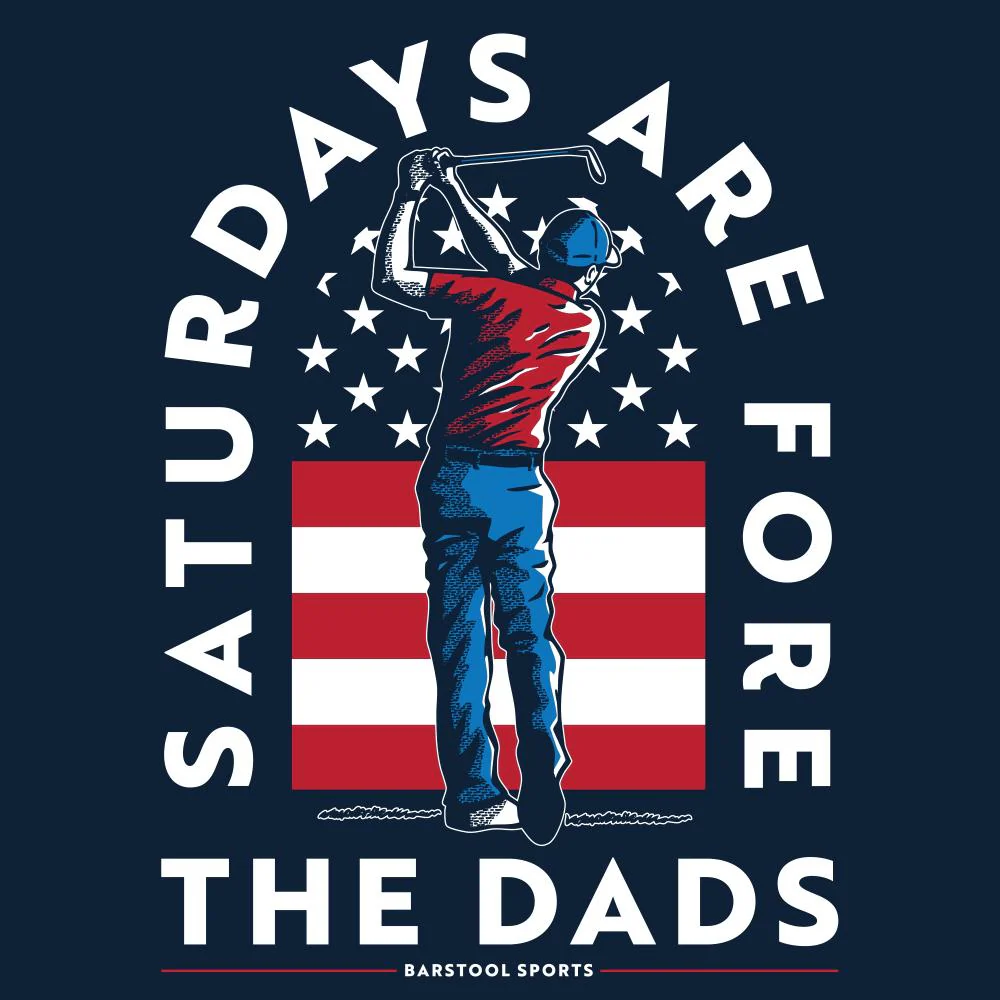 Saturdays Are Fore The Dads Golfer USA Pocket Tee - Image 5