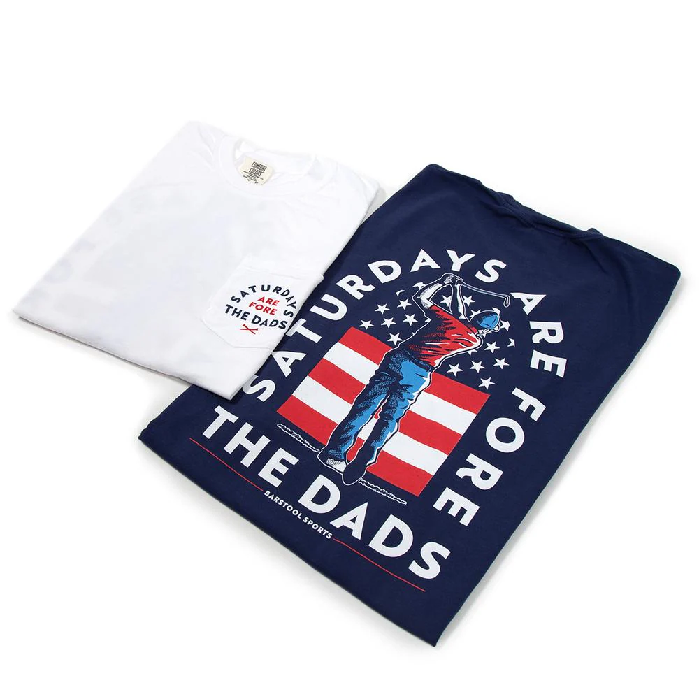Saturdays Are Fore The Dads Golfer USA Pocket Tee - Image 6