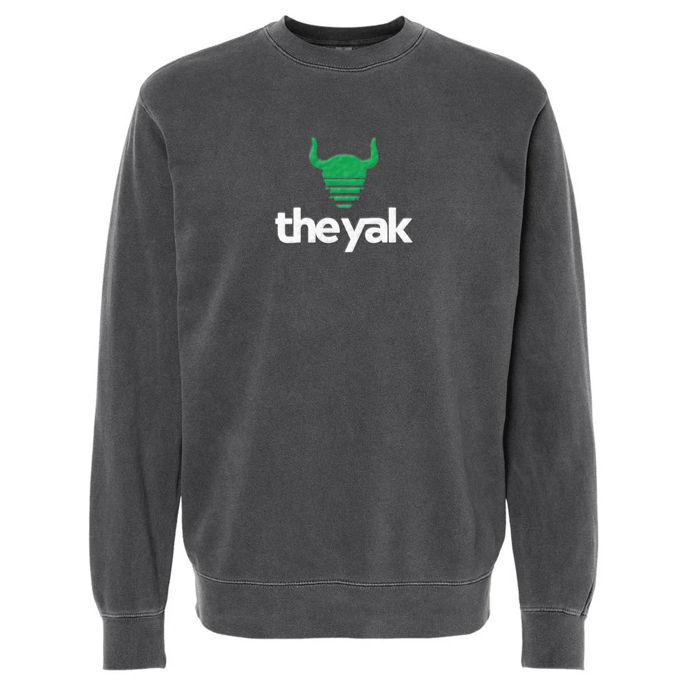 The YAK Puff Print Pigment Dyed Crewneck